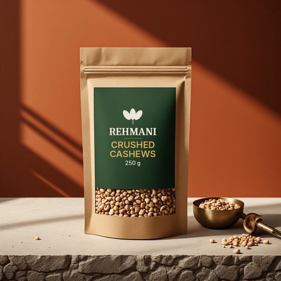 Rehmani Crushed Cashews – 250 g kraft pouch
