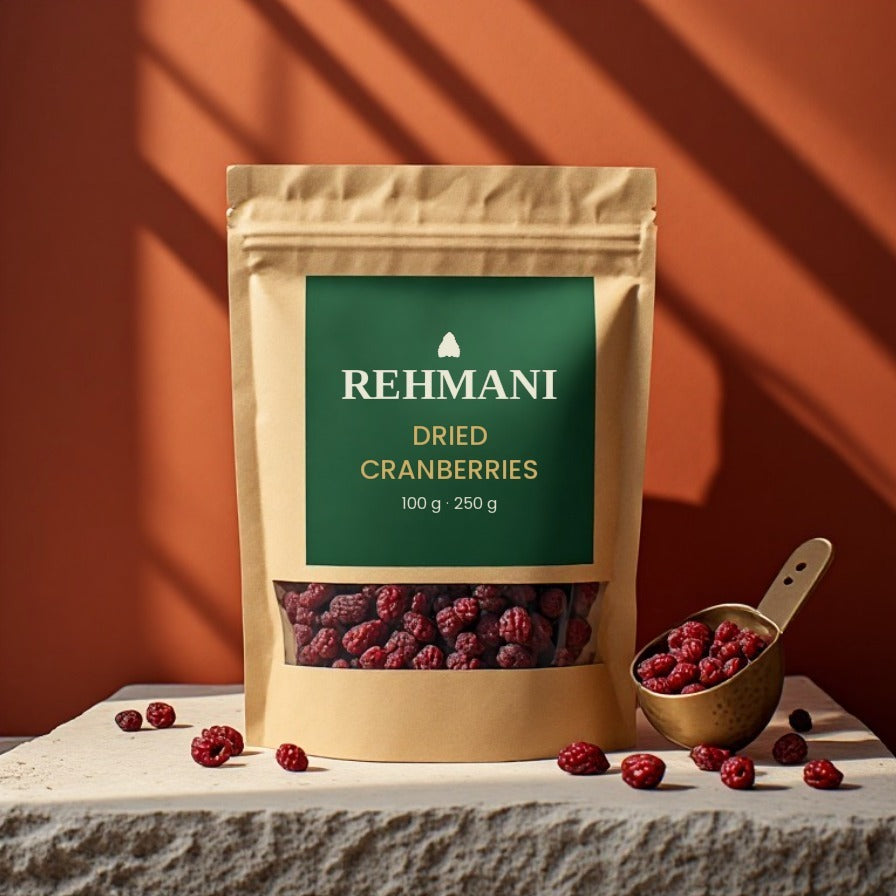 Rehmani Dried Cranberries kraft pouch