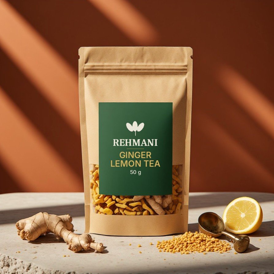 Rehmani Ginger Lemon Tea – 50 g kraft pouch