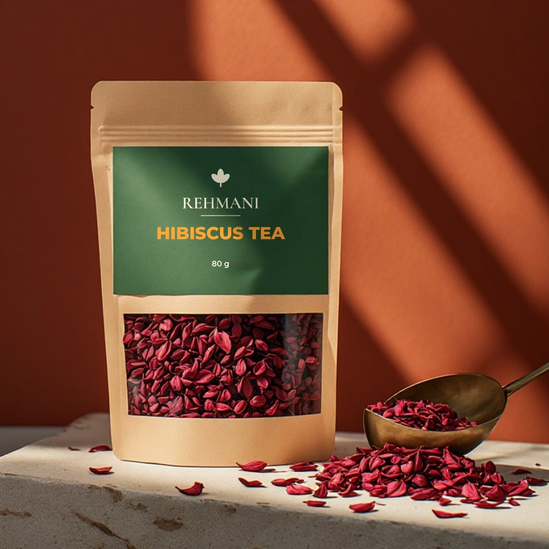Rehmani Hibiscus Tea (Gul-e-khair) 80 g kraft pouch with brass scoop
