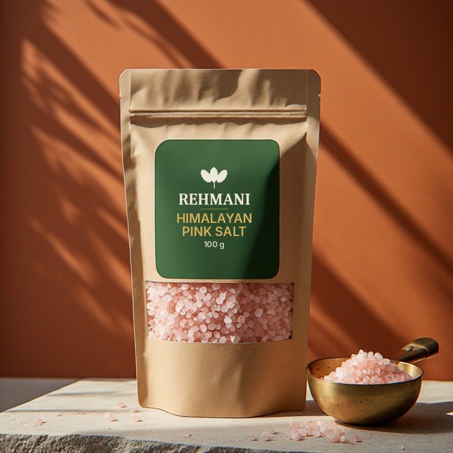 Rehmani Himalayan Pink Salt (Fine) – 100 g kraft pouch