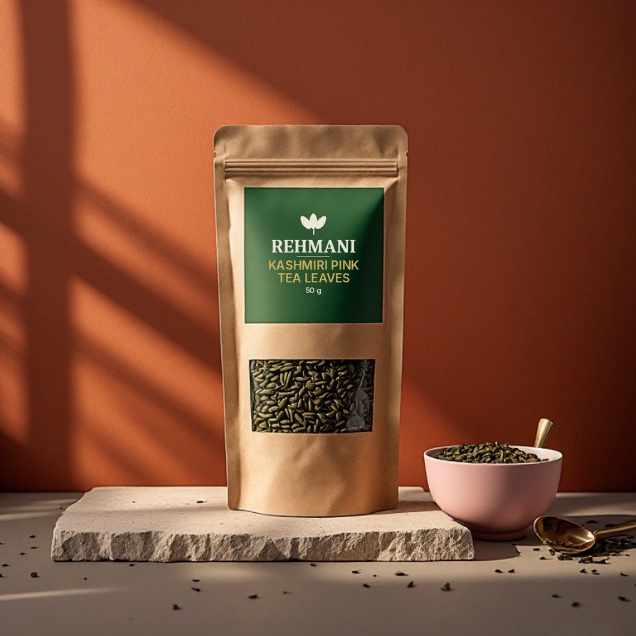 Rehmani Kashmiri Pink Tea Leaves – 50 g kraft pouch