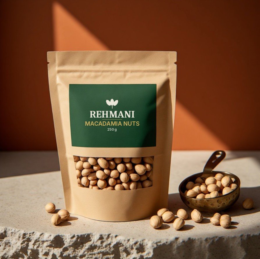 Rehmani Macadamia Nuts – 250 g kraft pouch