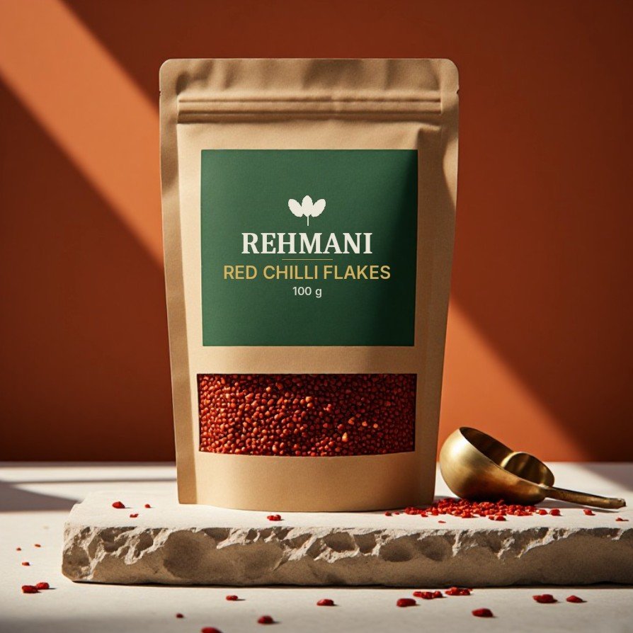 Rehmani Red Chilli Flakes – 100 g kraft pouch