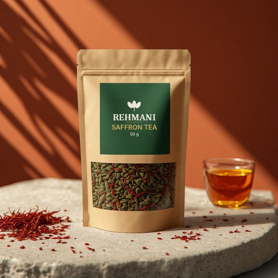 Rehmani Saffron Tea – 50 g kraft pouch