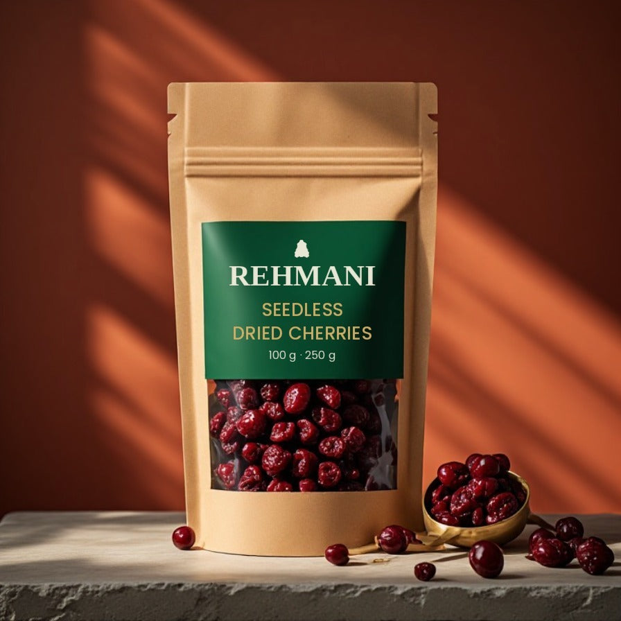 Rehmani Seedless Dried Cherries kraft pouch