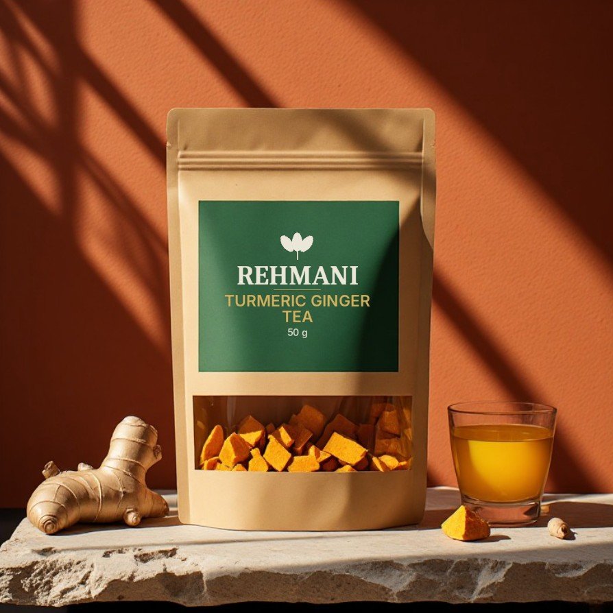 Rehmani Turmeric Ginger Tea – 50 g kraft pouch