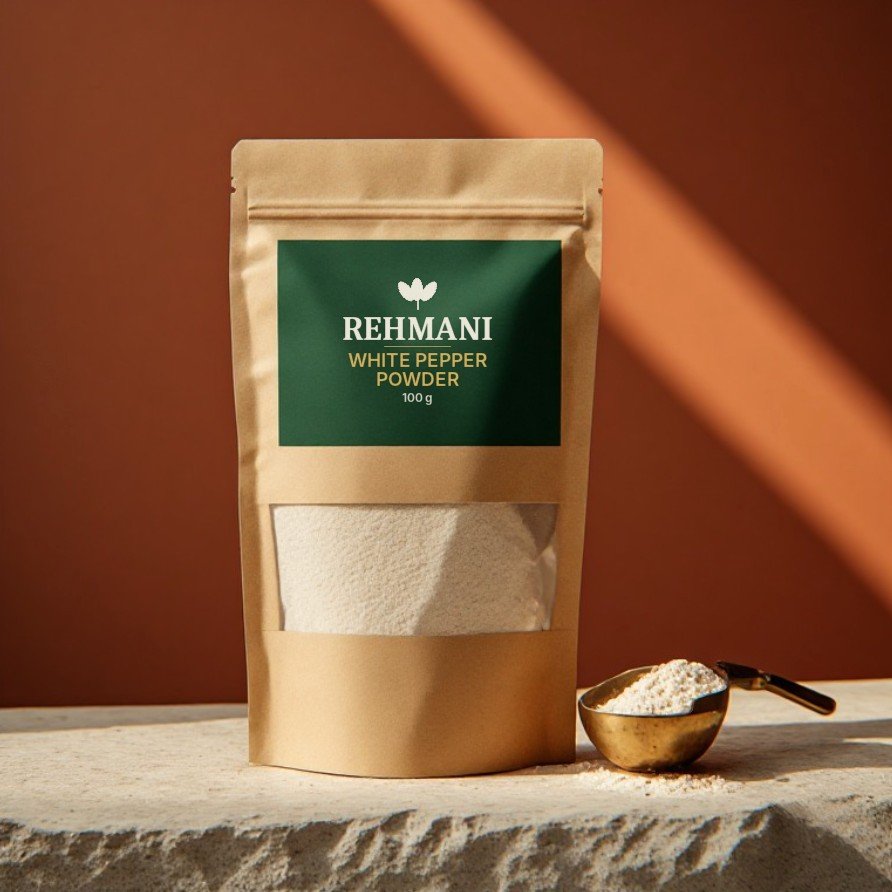 Rehmani White Pepper Powder – 100 g kraft pouch